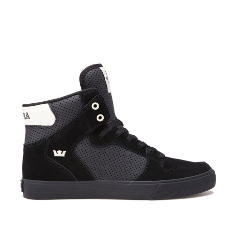 Supra Vaider Mens High Tops Shoes Black UK 53UND